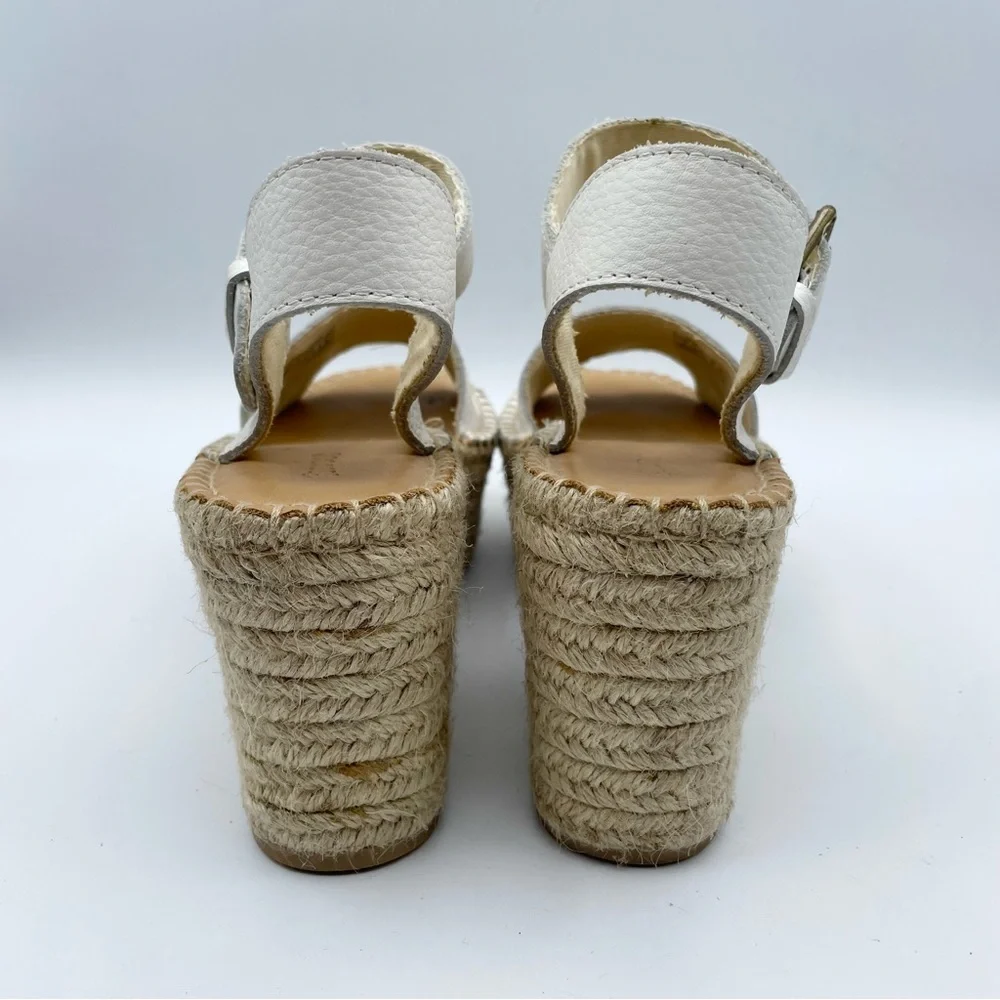 Soludos White Espadrille Wedge Sandals